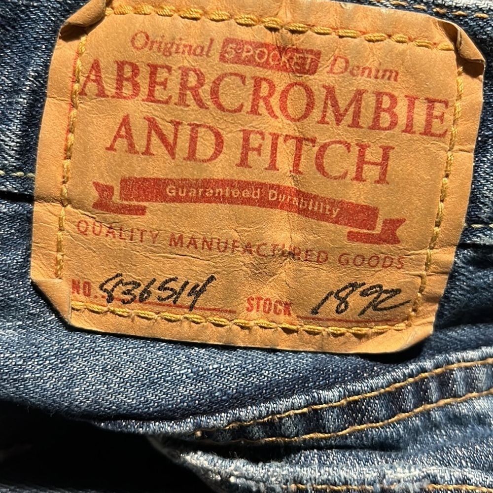 Abercrombie & Fitch Men’s Button Fly Distressed Jeans Paint Splatter Low Rise 34 - Picture 10 of 12